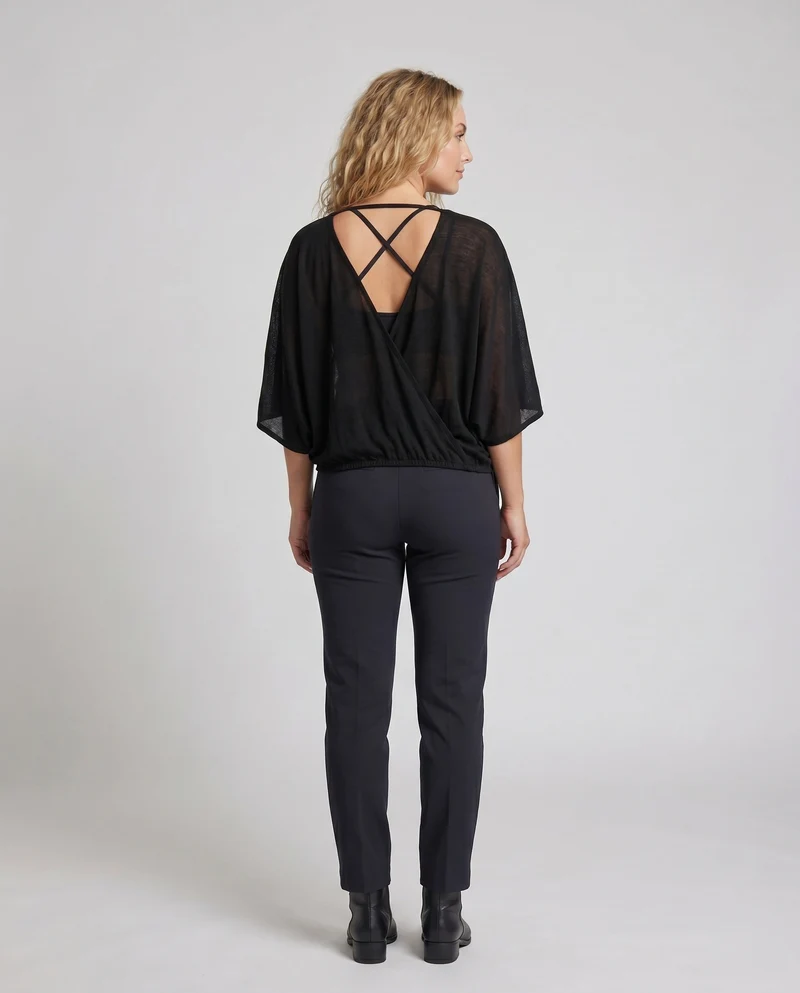 Damen lässiges cropped T-Shirt aus leichtem Material mit luftiger Passform