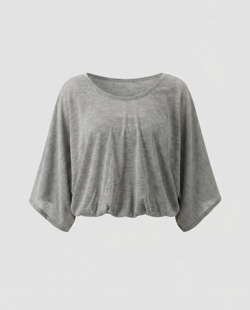 Damen lässiges cropped T-Shirt aus leichtem Material mit luftiger Passform