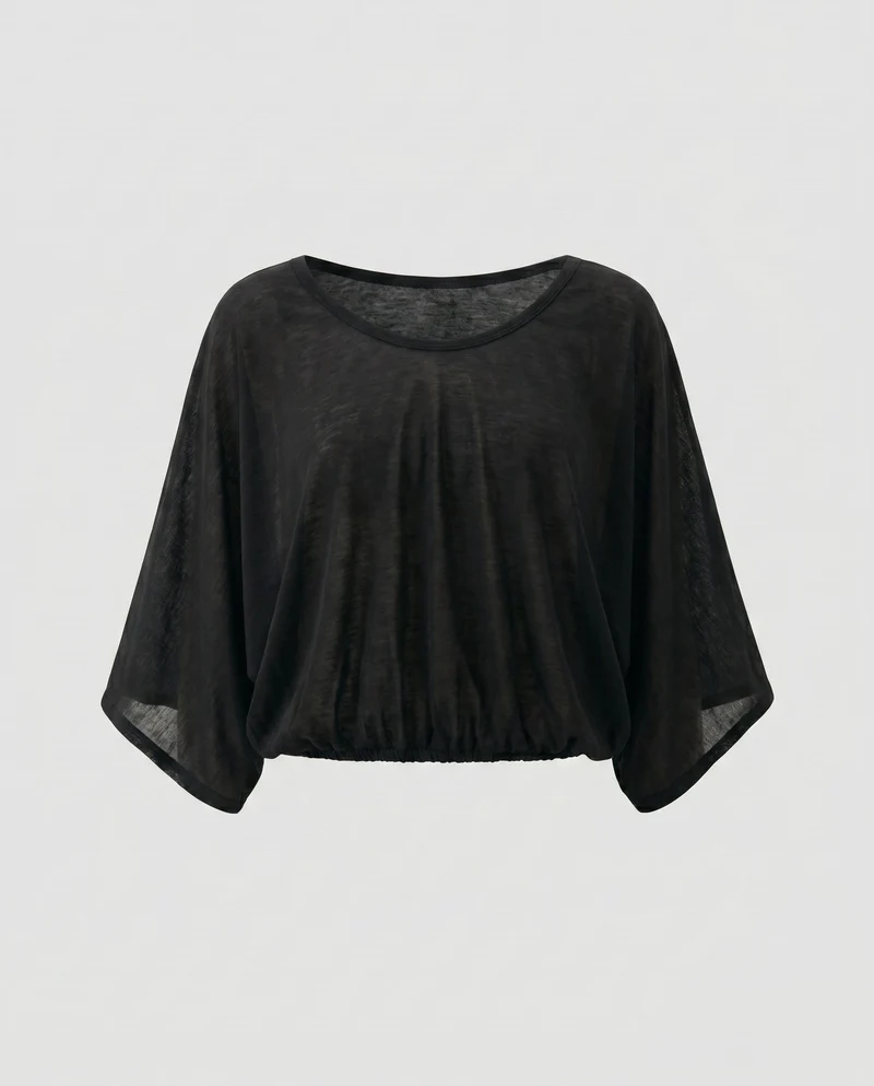 Damen lässiges cropped T-Shirt aus leichtem Material mit luftiger Passform