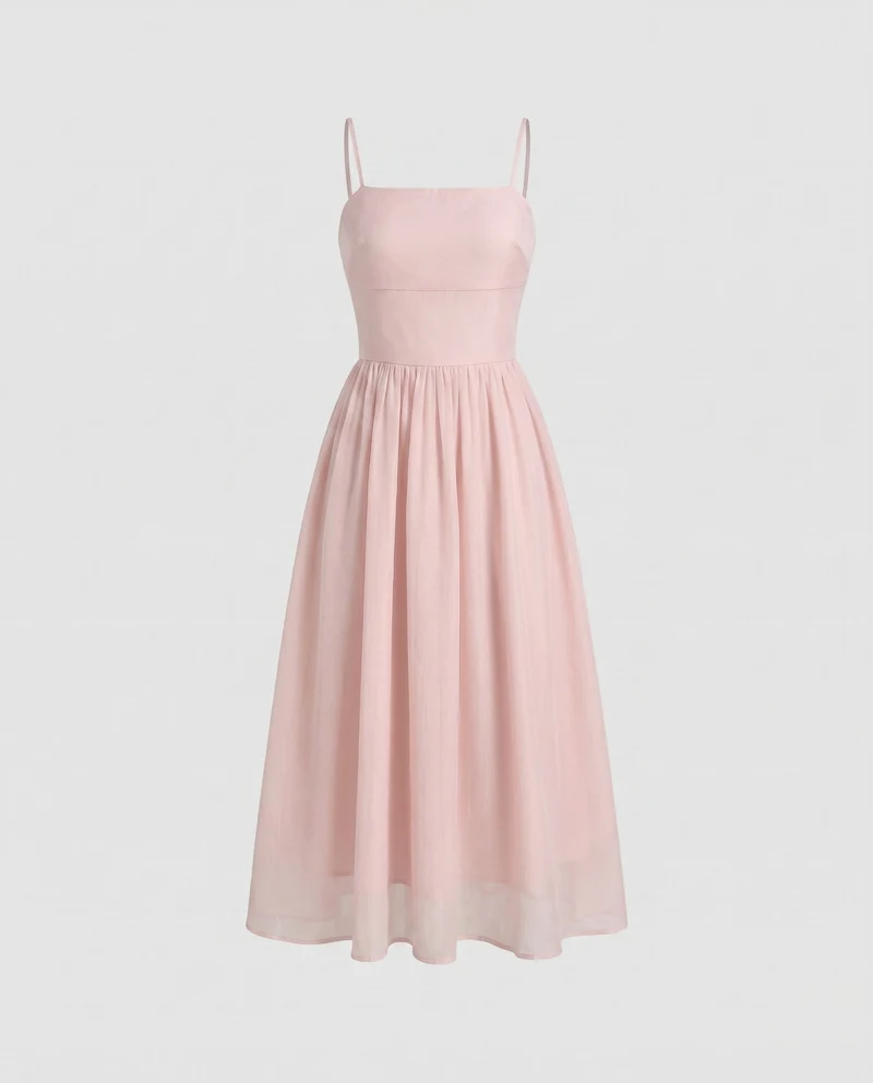Damen Elegantes und fließendes Maxikleid mit schulterfreiem Design