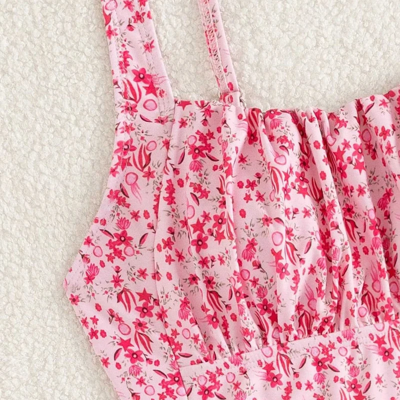 Damen Einteiliger Badeanzug mit floralem Rüschendesign Nord Taschen