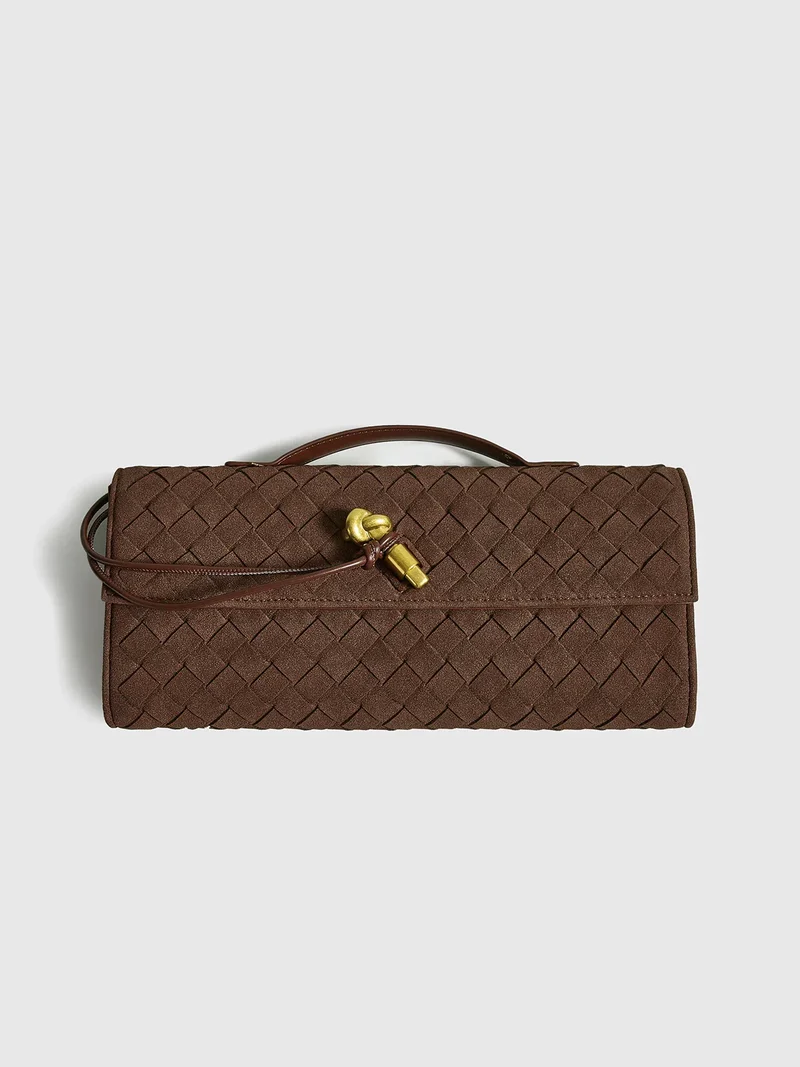 Elegante Braune GewNord Taschente Clutch