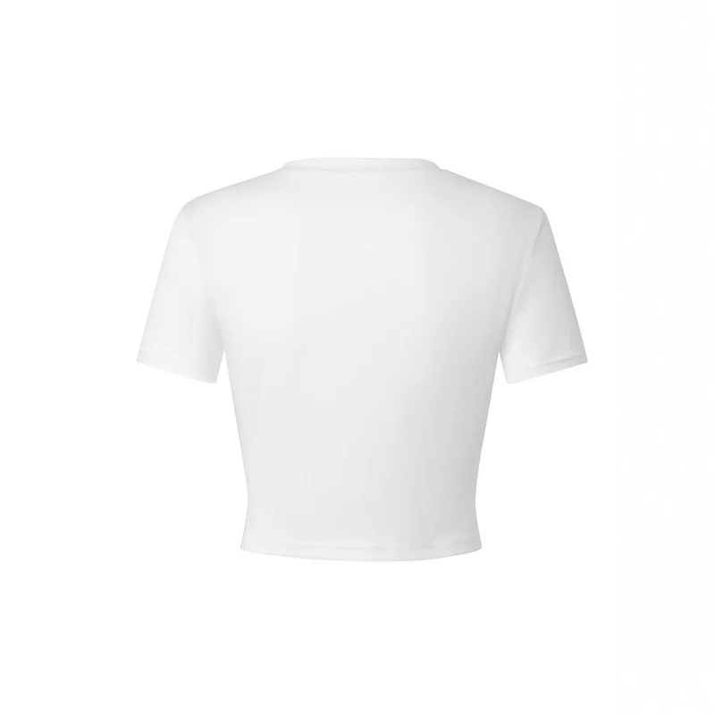 Damen Crop-T-Shirt mit künstlerischem Espresso-Motiv und verspieltem Schriftzug