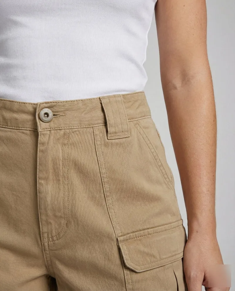 Damen Cargo Shorts Baumwolle Taschen