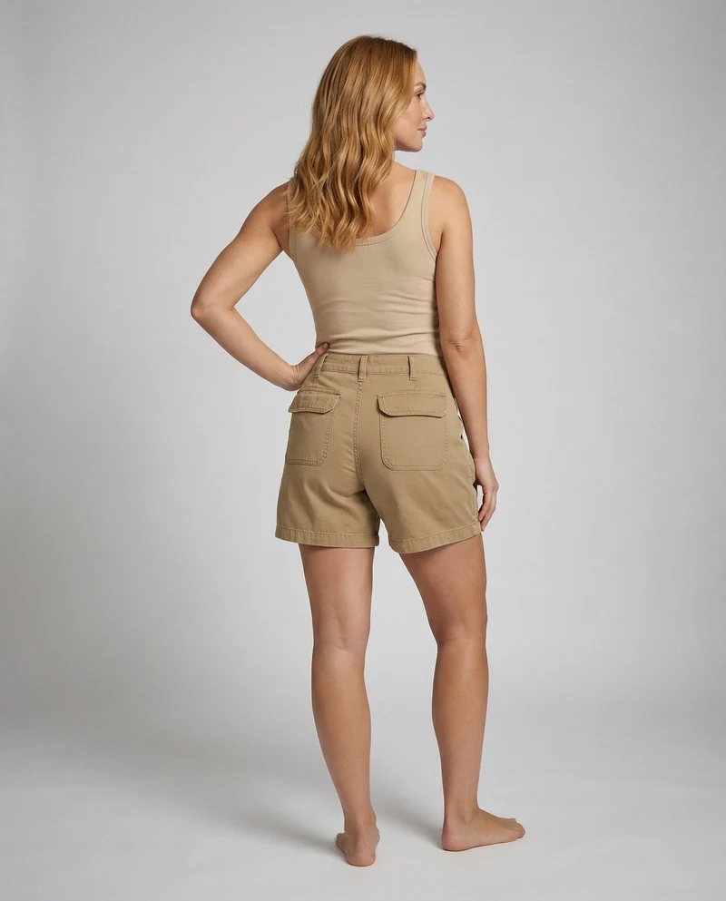 Damen Cargo Shorts Baumwolle Taschen