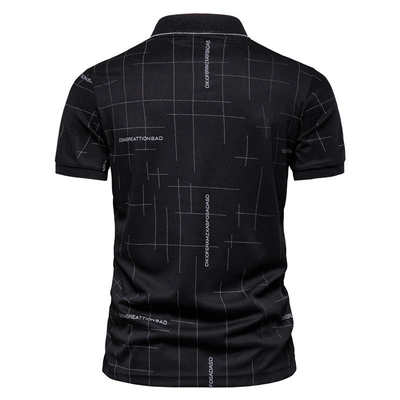 Herren Poloshirt mit modernem grafischen Druck und atmungsaktiver Funktion