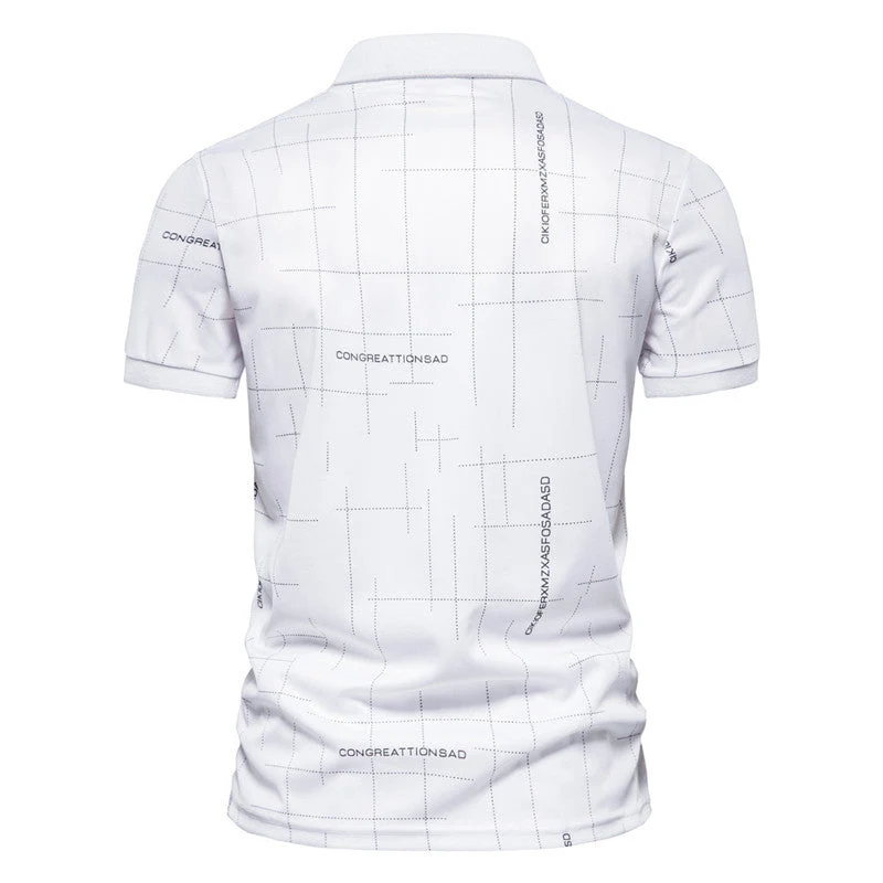 Herren Poloshirt mit modernem grafischen Druck und atmungsaktiver Funktion