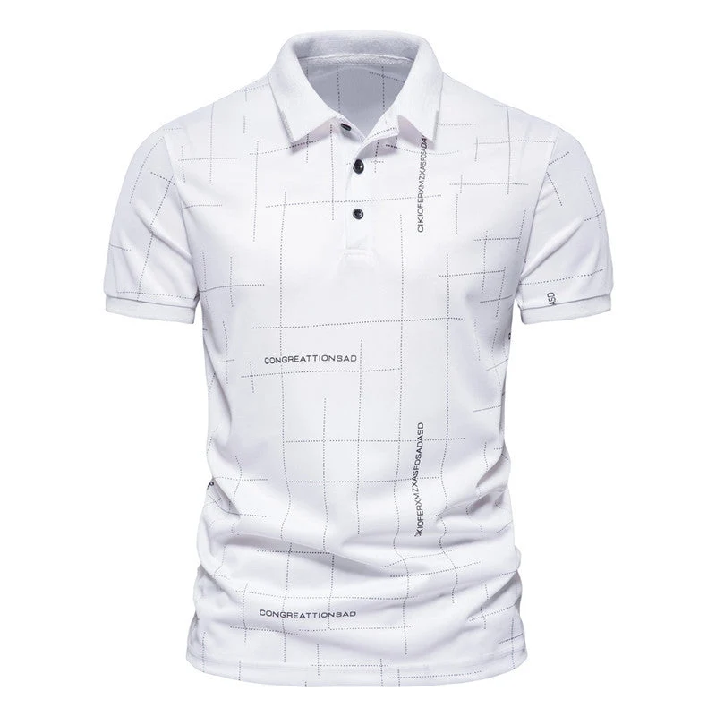 Herren Poloshirt mit modernem grafischen Druck und atmungsaktiver Funktion