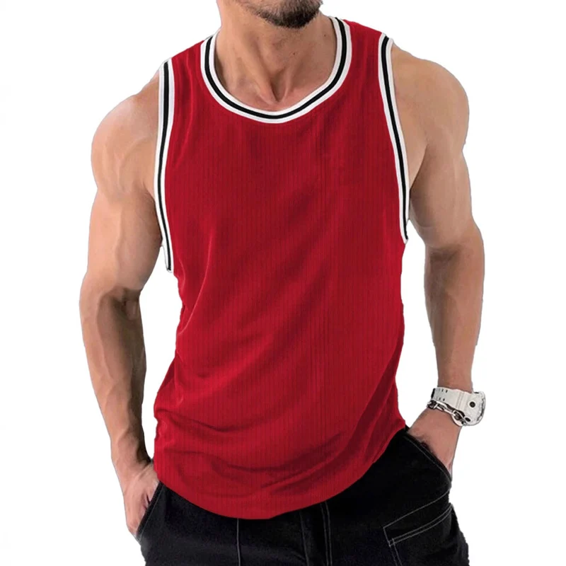 Herren Sportliches ärmelloses Tanktop mit atmungsaktivem Material und modernem Rippendesign