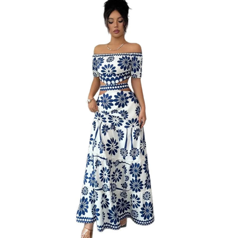 Damen Maxikleid mit floralem Design und trendigem Off-Shoulder-Ausschnitt Nord Taschen