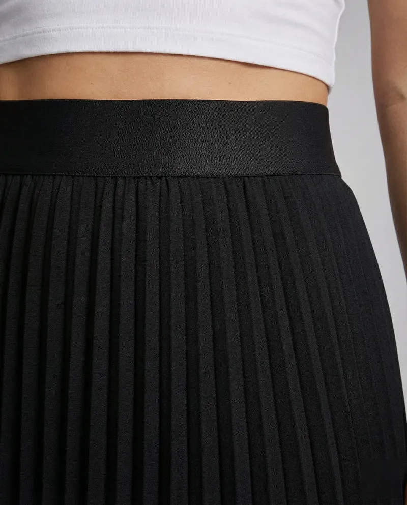 Damen Elegante Fließende Tellerform Plissee Plissee-Maxirock