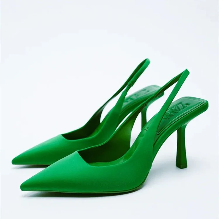 Damen elegante Slingback-Pumps mit spitzer Zehenform und hohem Absatz