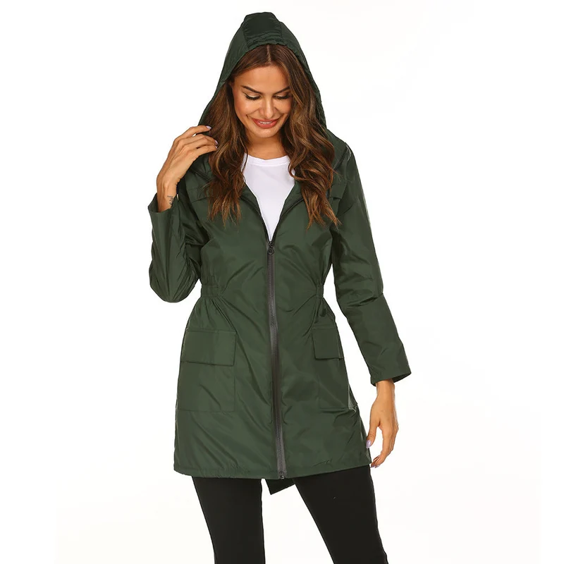 Damen praktische Freizeitjacke mit verstellbarem Bund und großen Taschen