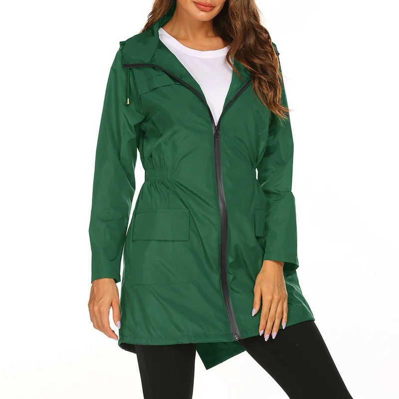 Damen praktische Freizeitjacke mit verstellbarem Bund und großen Taschen