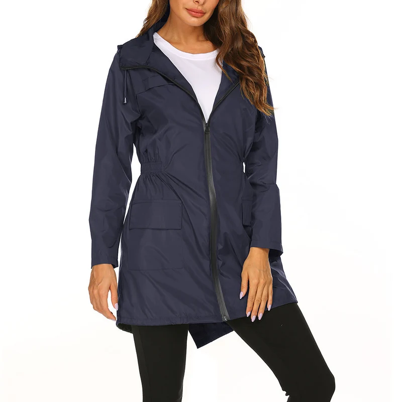 Damen praktische Freizeitjacke mit verstellbarem Bund und großen Taschen