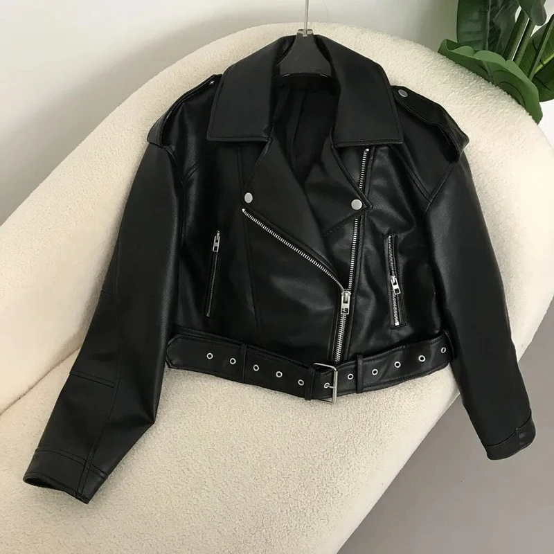 elegante Lederjacke für den Frühling