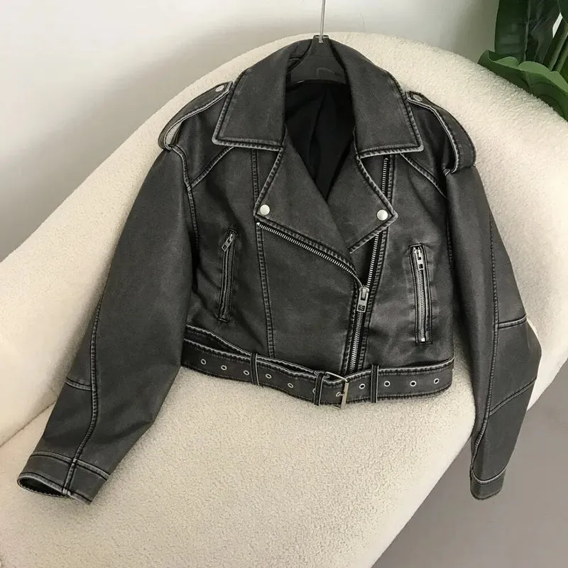 elegante Lederjacke für den Frühling