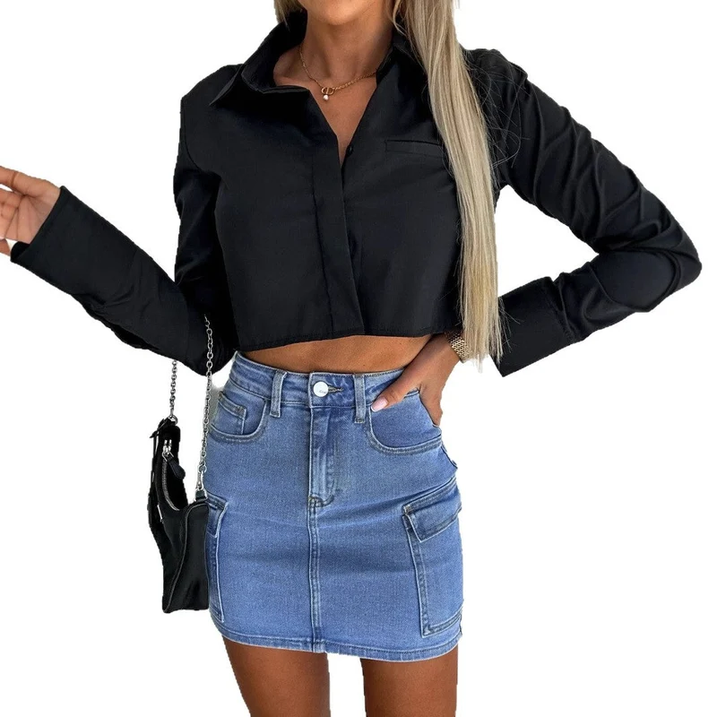Damen Denim Minirock mit praktischen Seitentaschen und modernem Schnitt