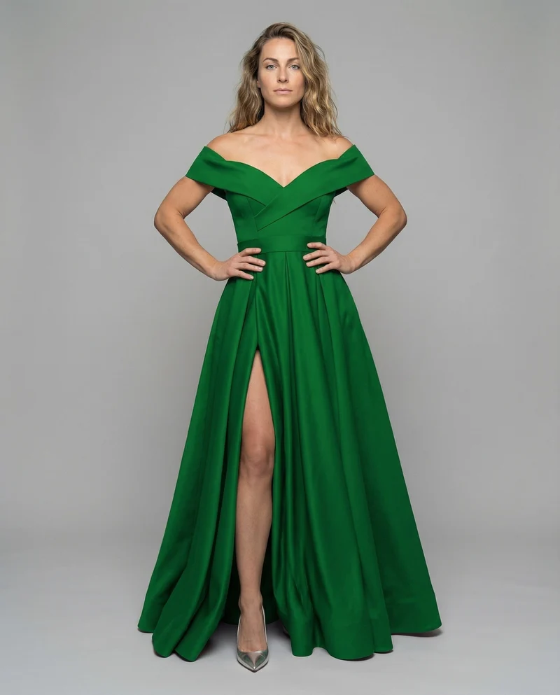 Damen elegante Ballrobe mit Tellerfaltenrock