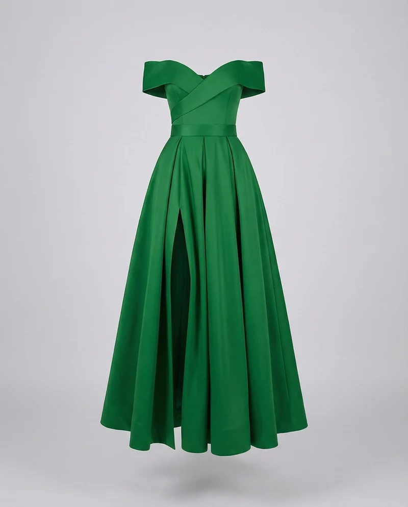Damen elegante Ballrobe mit Tellerfaltenrock