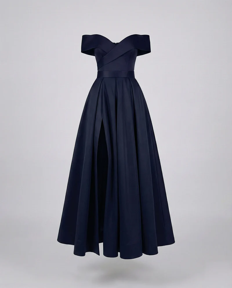 Damen elegante Ballrobe mit Tellerfaltenrock