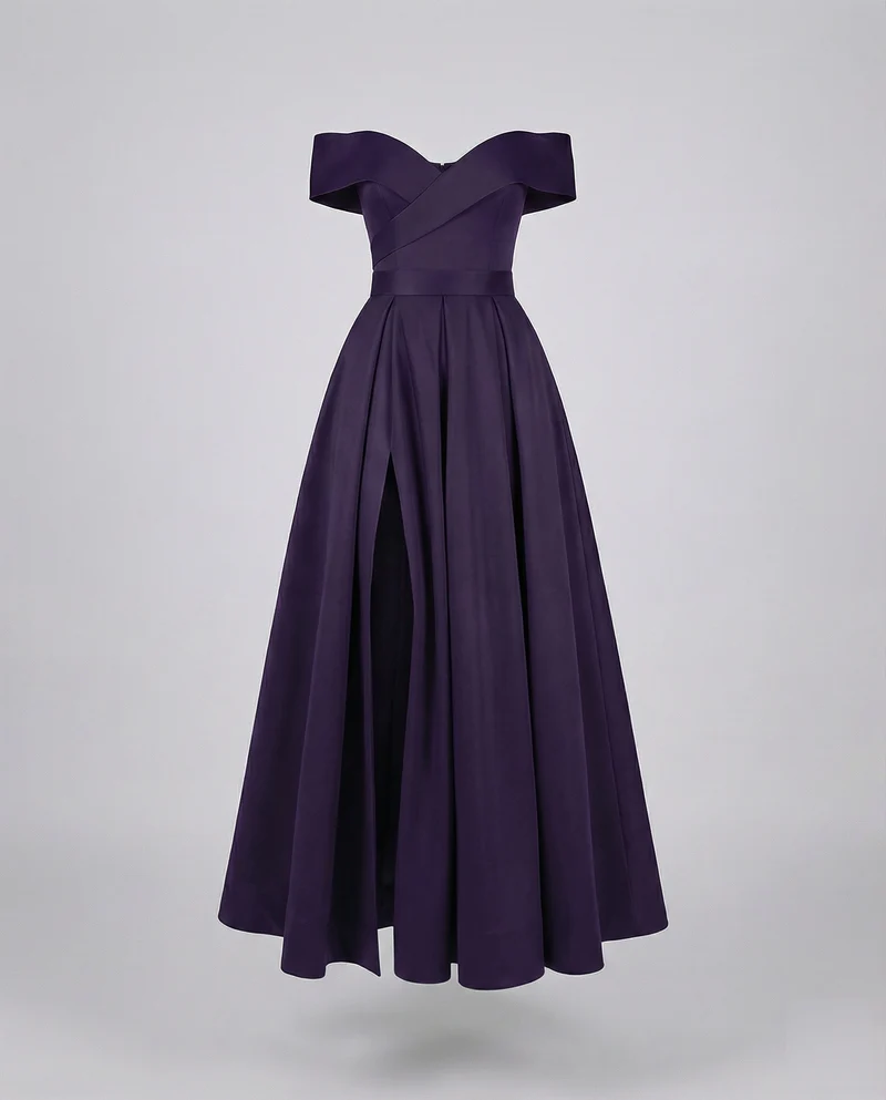 Damen elegante Ballrobe mit Tellerfaltenrock