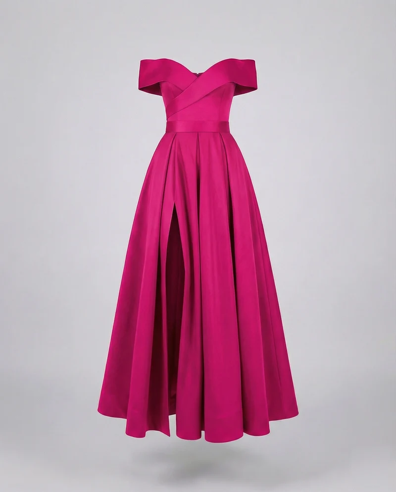 Damen elegante Ballrobe mit Tellerfaltenrock