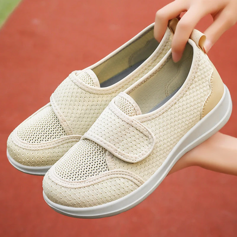 Damen Bequeme Slip-On Sportschuhe mit elastischem Klettverschluss und atmungsaktivem Mesh-Obermaterial Nord Taschen