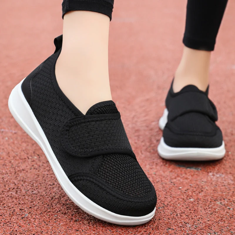 Damen Bequeme Slip-On Sportschuhe mit elastischem Klettverschluss und atmungsaktivem Mesh-Obermaterial Nord Taschen