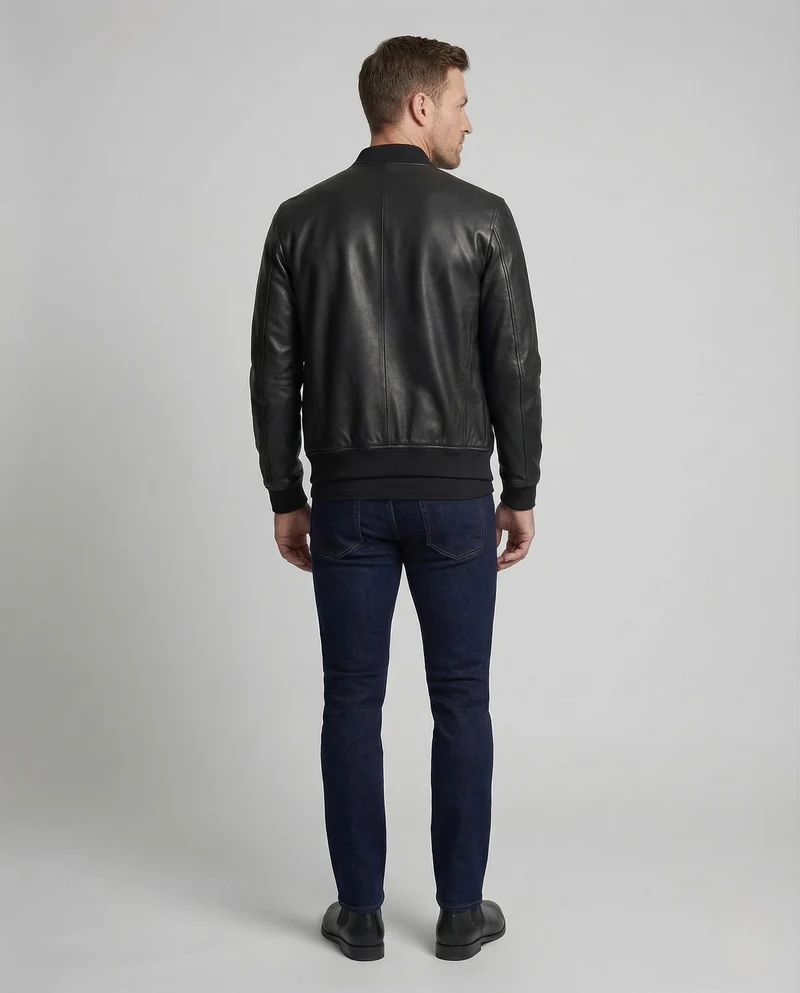 Herren Bomberjacke Lederoptik