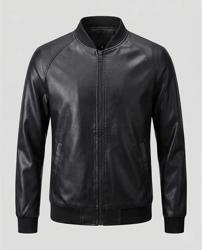 Herren Bomberjacke Lederoptik