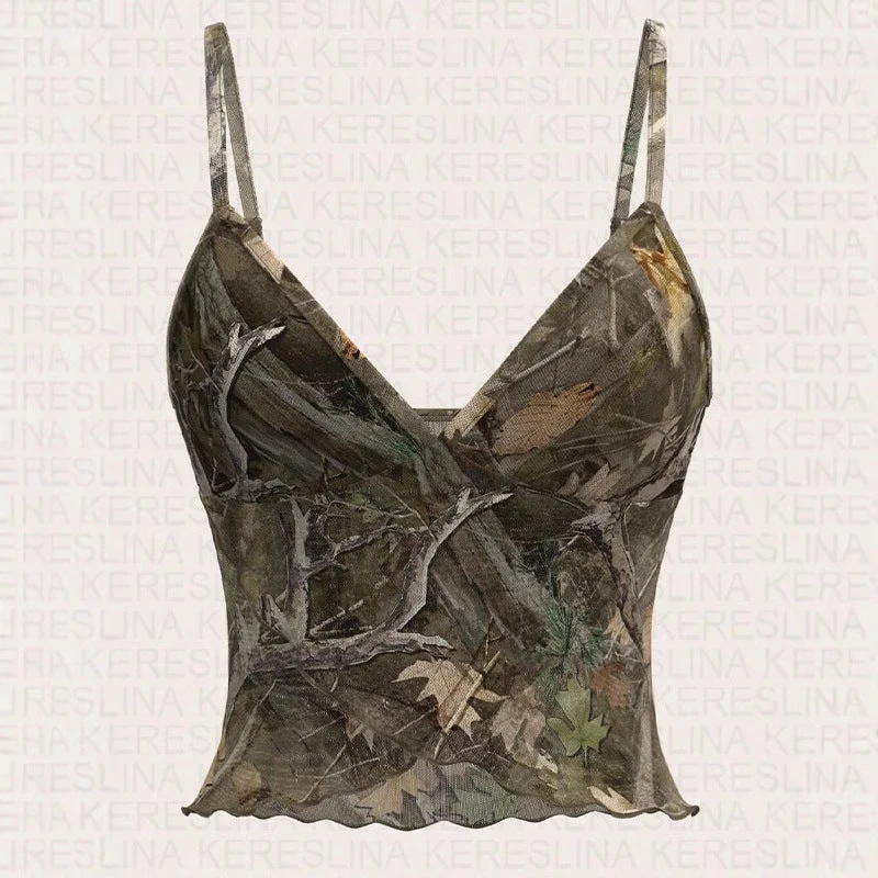 Damen Camouflage Top Nord Taschen