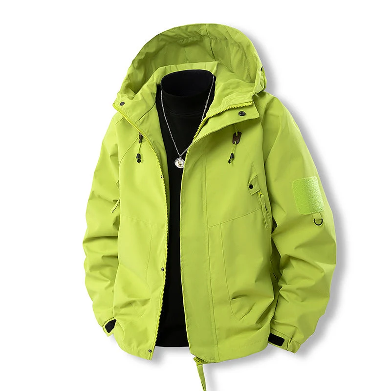 Herren funktionale Outdoor-Jacke mit verstellbarer Kapuze und praktischen Taschen