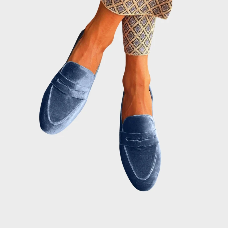 Samt-Loafer im Patchwork-Stil