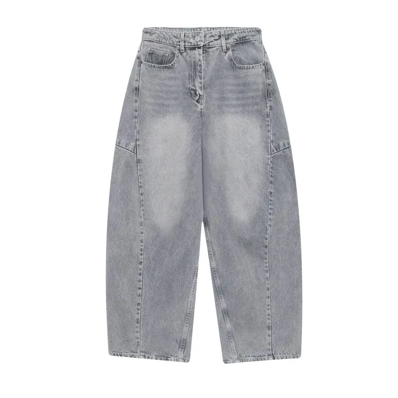 Damen weite Jeans im modernen Schnitt mit angesagten Cargo-Taschen Nord Taschen