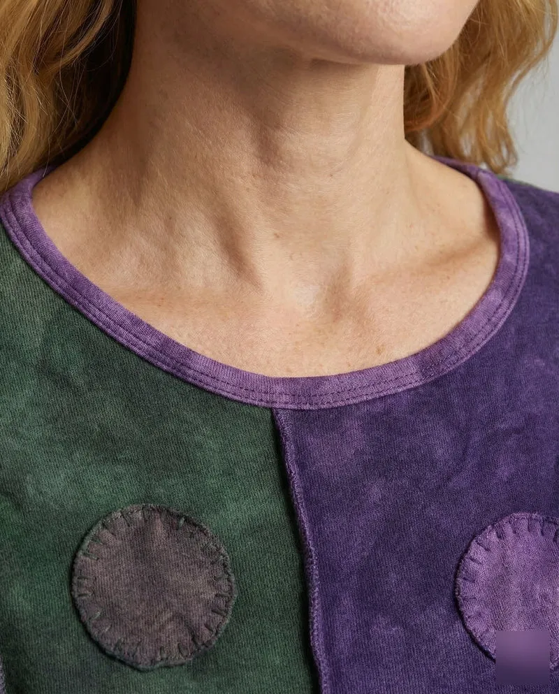 Damen Patchwork-Tunika Samtvelours