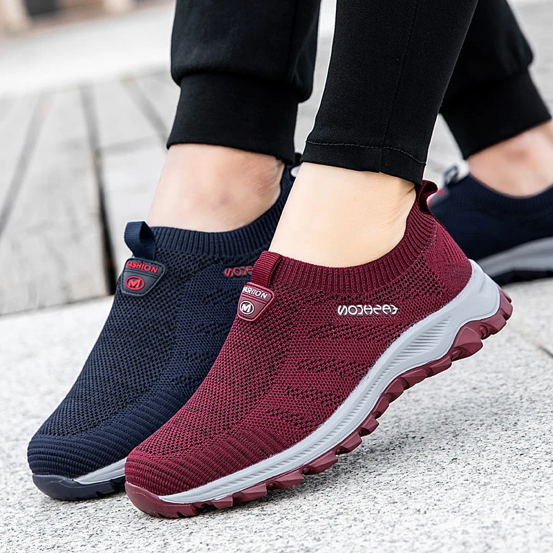 Damen Atmungsaktive Slip-On Freizeitschuhe mit elastischem Obermaterial Nord Taschen