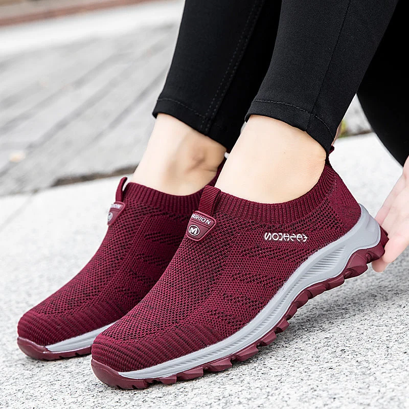 Damen Atmungsaktive Slip-On Freizeitschuhe mit elastischem Obermaterial Nord Taschen