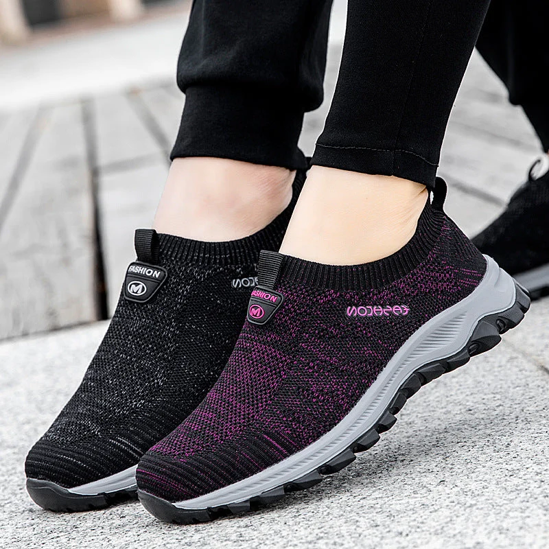 Damen Atmungsaktive Slip-On Freizeitschuhe mit elastischem Obermaterial Nord Taschen