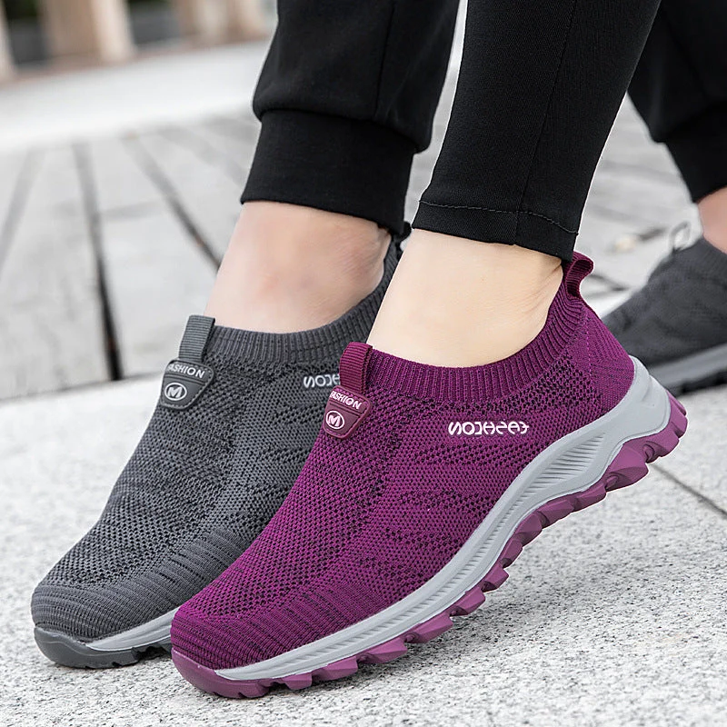 Damen Atmungsaktive Slip-On Freizeitschuhe mit elastischem Obermaterial Nord Taschen