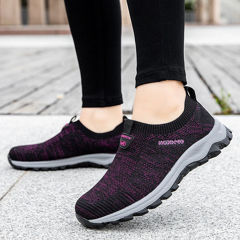 Damen Atmungsaktive Slip-On Freizeitschuhe mit elastischem Obermaterial Nord Taschen