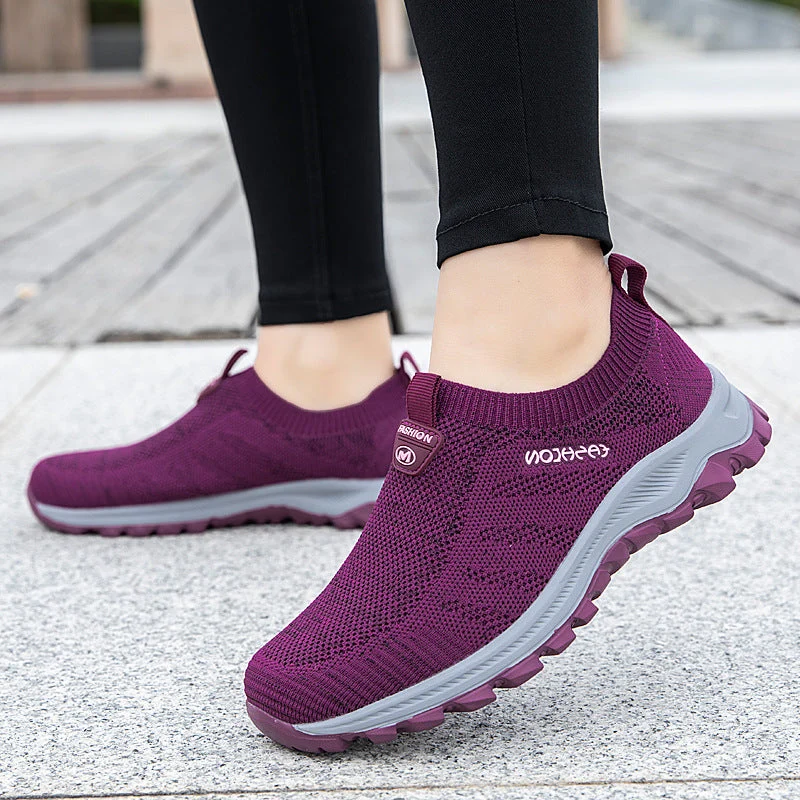 Damen Atmungsaktive Slip-On Freizeitschuhe mit elastischem Obermaterial Nord Taschen