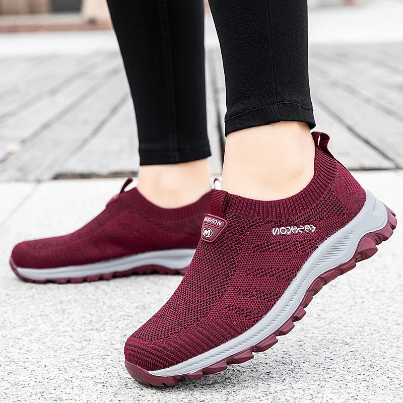 Damen Atmungsaktive Slip-On Freizeitschuhe mit elastischem Obermaterial Nord Taschen