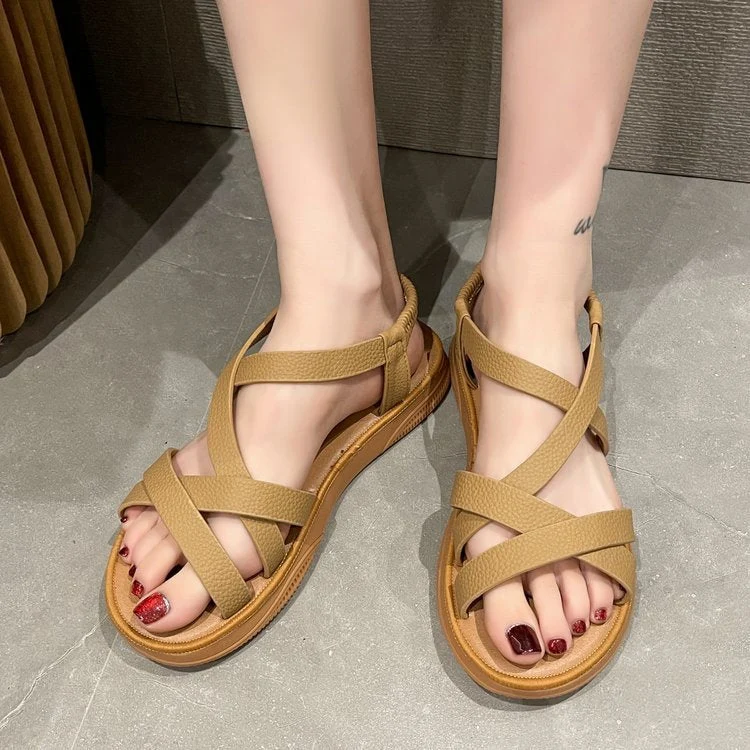 Damen Bequeme Sandalen mit elastischem Fersenriemen
