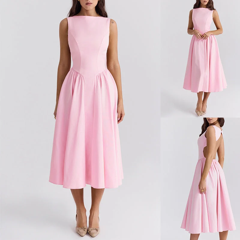 Damen A-Linie Cocktailkleid mit elegantem Taillenkürzel und femininem Schnitt