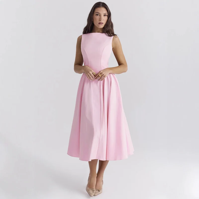 Damen A-Linie Cocktailkleid mit elegantem Taillenkürzel und femininem Schnitt