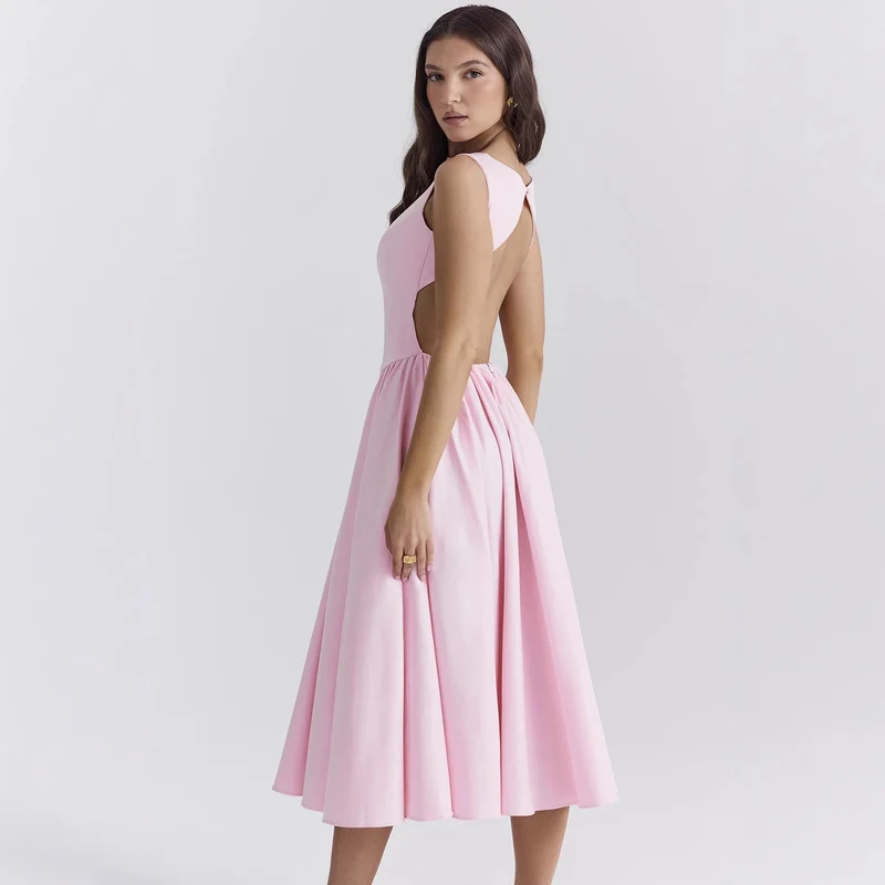 Damen A-Linie Cocktailkleid mit elegantem Taillenkürzel und femininem Schnitt