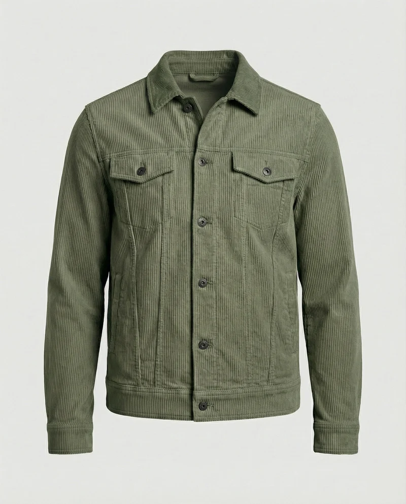 Cord Überhemdjacke Mit Druckknöpfen Herren