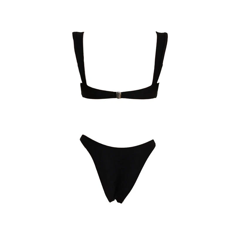 Damen Triangel-Bikini mit elegantem Goldakzent