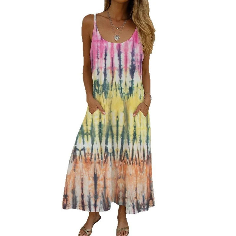 Damen Maxikleid mit Spiral-Design und praktischen Taschen Nord Taschen